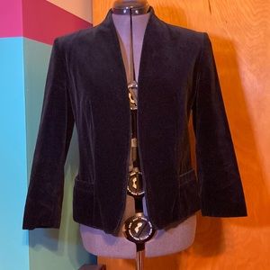 Tan F Jay vintage black velveteen blazer
